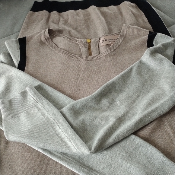 Philosophy Gray Dress with Black Trim - Picture 9 of 13